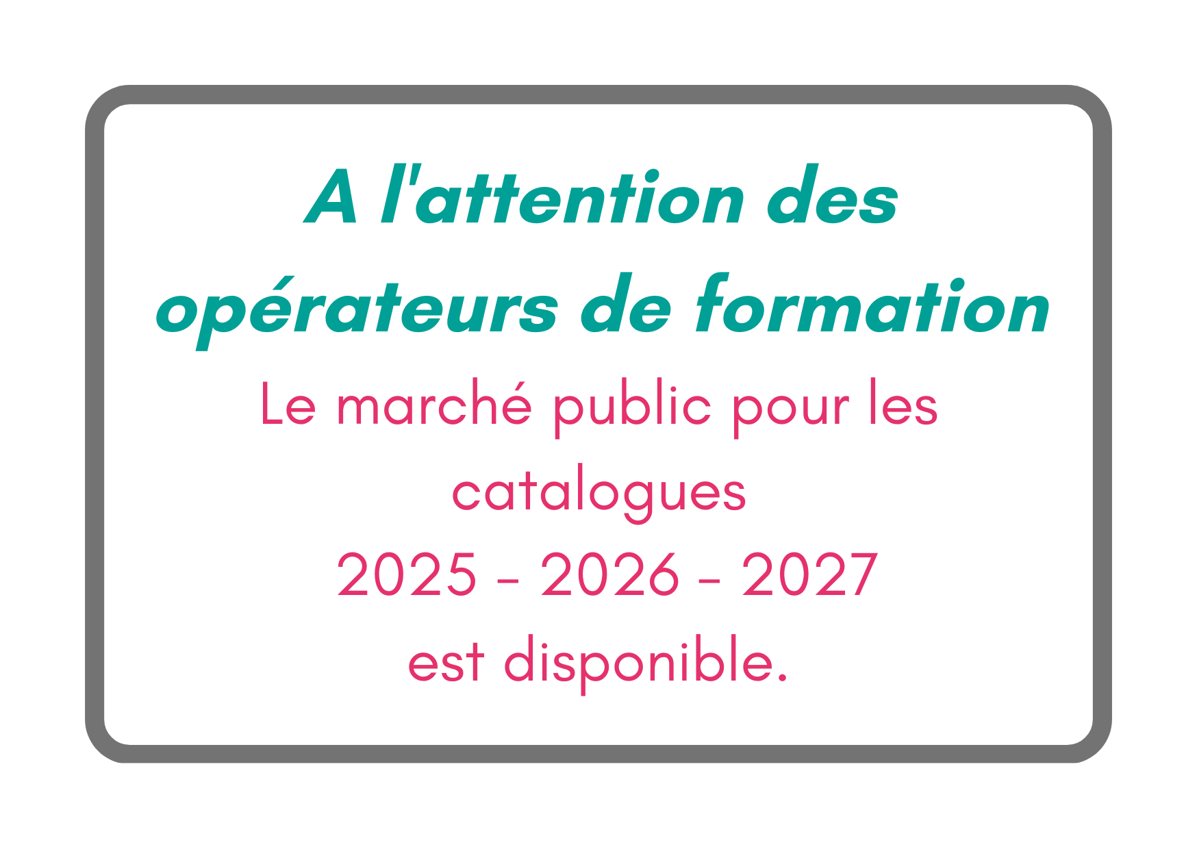 Marche public 2025